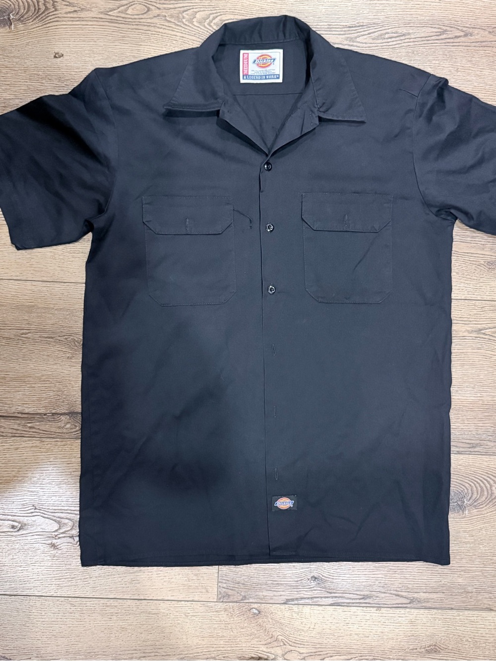 Dickies Men’s Black Short Sleeve Button-Down Work Shirt